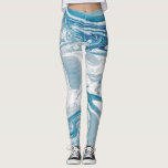 Imitat in Weiß und Blau Marmor Moderne Leggings<br><div class="desc">Moderne und einzigartige Leggings mit Imitaten in Blau und Weiß. Andere Farben sind verfügbar.</div>