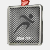 Imitat-Kohlenstoff-Faser; Laufen Silbernes Ornament (Links)