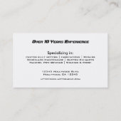 Imitat-Kohlenstoff-Faser-Motorrad-Geschäfts-Karte Visitenkarte (Rückseite)