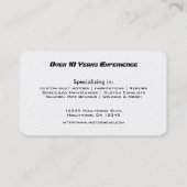 Imitat-Kohlenstoff-Faser-Motorrad-Geschäfts-Karte Visitenkarte (Rückseite)