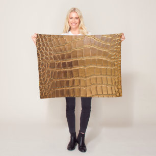 Imitat-Krokodil-Leder-Tierhaut-Muster Fleecedecke