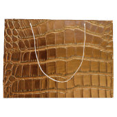 Imitat-Krokodil-Leder-Tierhaut-Muster Große Geschenktüte (Rückseite)