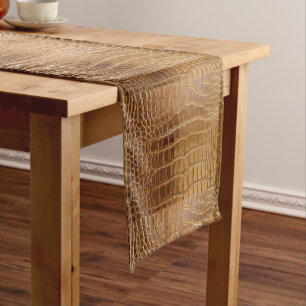 Imitat-Krokodil-Leder-Tierhaut-Muster Kurzer Tischläufer