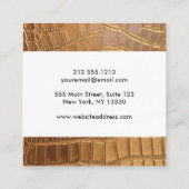 Imitat-Krokodil-Leder-Tierhaut-Muster Quadratische Visitenkarte (Rückseite)