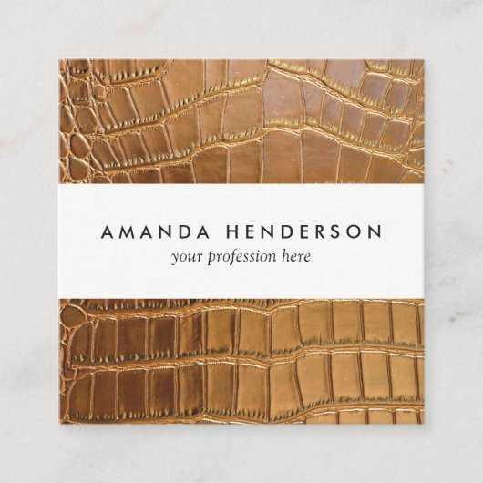 Imitat-Krokodil-Leder-Tierhaut-Muster Quadratische Visitenkarte (Vorderseite)