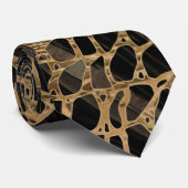 Imitat Krokodile, flüssige Marmor und Gold Krawatte (Gerollt)