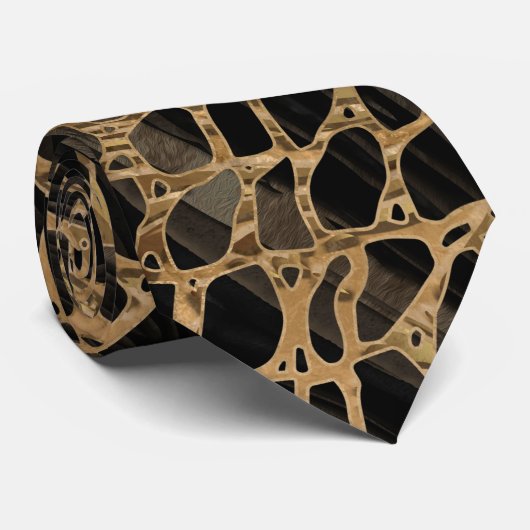Imitat Krokodile, flüssige Marmor und Gold Krawatte (Gerollt)