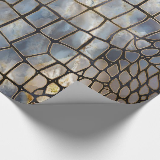 Imitat Krokodile Textur Marmor und Gold Geschenkpapier (Ecke)