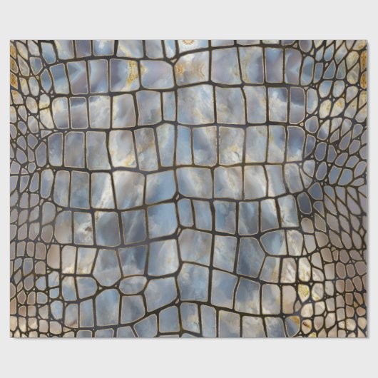 Imitat Krokodile Textur Marmor und Gold Geschenkpapier (Flach)
