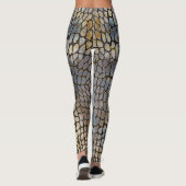 Imitat Krokodile Textur Marmor und Gold Leggings (Rückseite)