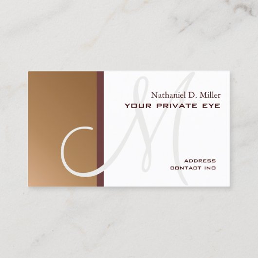 Imitat Kupfermonogramm Visitenkarte (Rückseite)