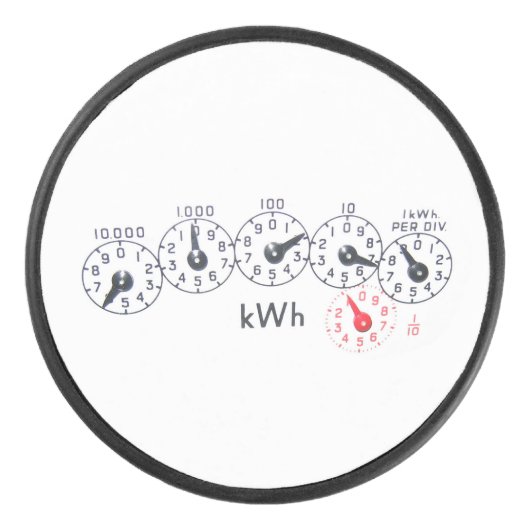 Imitat kWh Elektrizitätszähler für Power Eishockey Puck (Vorderseite)