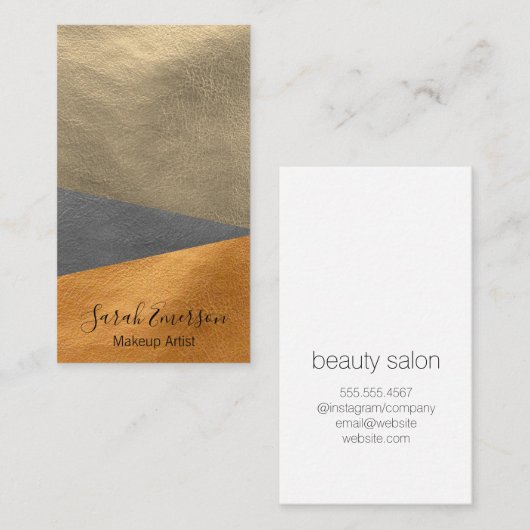 Imitat Leather Print | Farbblock der Mode Visitenkarte (Vorne/Hinten)