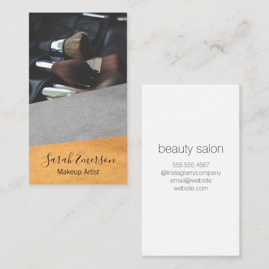 Imitat Leather Print | Farbblock der Mode Visitenkarte (Vorne/Hinten)