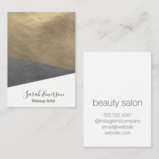 Imitat Leather Print Visitenkarte (Vorne/Hinten)