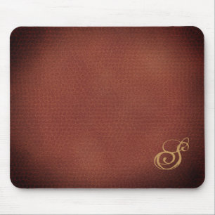 Imitat-Leder-Blick-elegantes mit Monogramm Mousepad