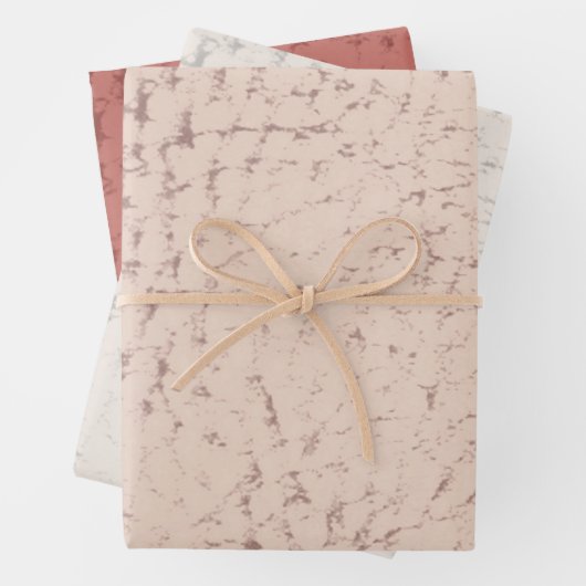 Imitat Leder Mix Design - Rosa Geschenkpapier Set (Beispiel)