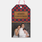 Imitat-lederner roter Büffel-kariertes Geschenkanhänger (Vorderseite)