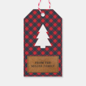 Imitat-lederner roter Büffel-kariertes Geschenkanhänger (Rückseite)