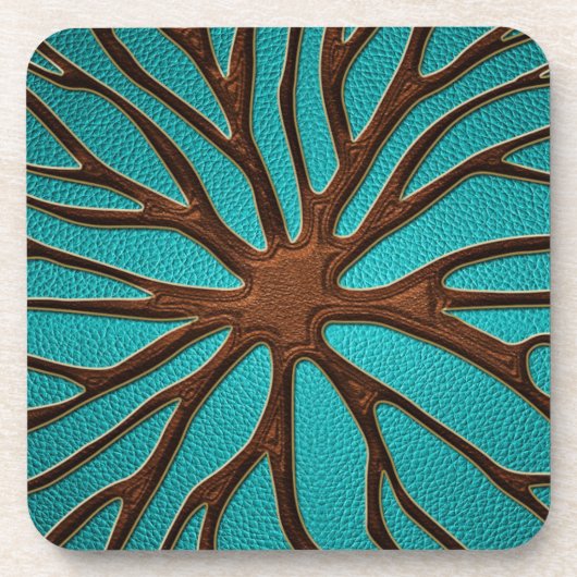 Imitat-lederner Wurzel-Strudel - Brown- u. Getränkeuntersetzer (Vorderseite)