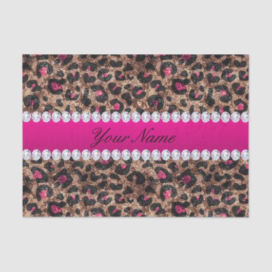 Imitat-Leopard-heißes Rosa-Rosen-Goldfolie und Seidenpapier (Vorderseite)