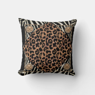 Imitat Leopard und Zebra-Amerikaner MoJo Kissen