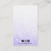 Imitat Lila Glitzer-Vorlagenanzeige Visitenkarte (Rückseite)