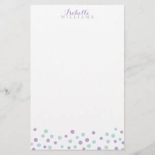 Imitat lila und tadellose Glitzerconfetti-Punkte Briefpapier
