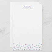Imitat lila und tadellose Glitzerconfetti-Punkte Briefpapier (Vorne/Hinten)