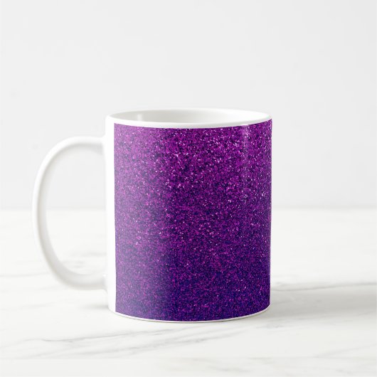 Imitat Lila Violet Glitzer Hintergrundbeleuchtung Kaffeetasse (Links)