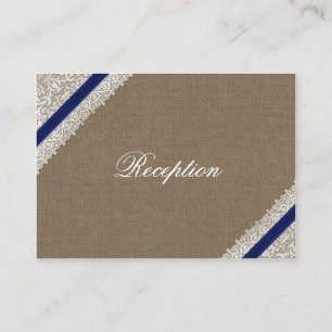IMITAT-Marineblau-Spitzehochzeit Empfangs-Karten Begleitkarte