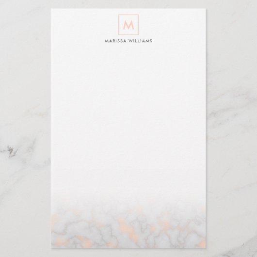 Imitat Marmor und Rosen-Goldbeschaffenheit mit Briefpapier (Vorderseite)