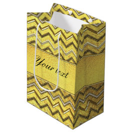Imitat-metallische Glitzer-Sparren-Goldfolie Mittlere Geschenktüte