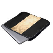 Imitat mit goldfarbenen und schwarzen Streifen Laptopschutzhülle (Vorne Knopf)