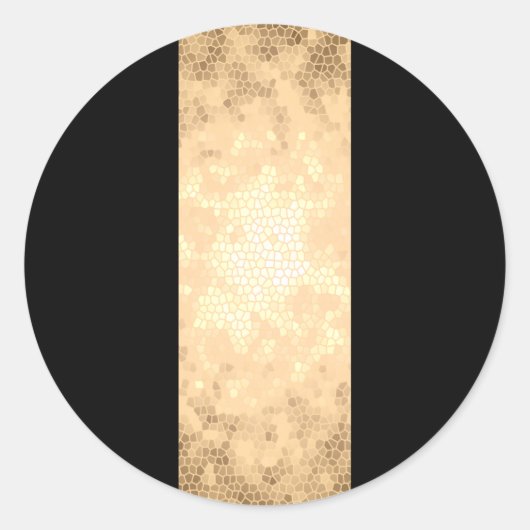 Imitat mit goldfarbenen und schwarzen Streifen Runder Aufkleber (Vorderseite)