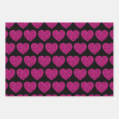Imitat mit rosa Herzklopfen Glitzer Glitzern schwa Geschenkpapier Set (Vorderseite)