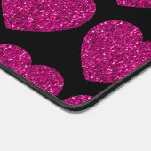 Imitat mit rosa Herzklopfen Glitzer Glitzern schwa Schreibtischunterlage (Ecke)