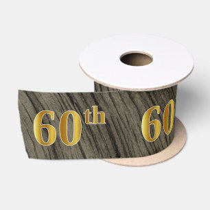 Imitat/nachgemachte Gold"60." Ereignis-Zahl Satinband