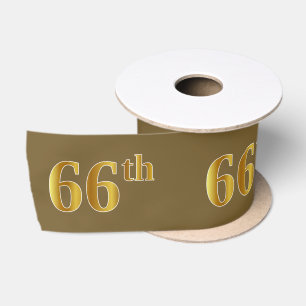 Imitat/nachgemachte Gold"66." Ereignis-Zahl Satinband