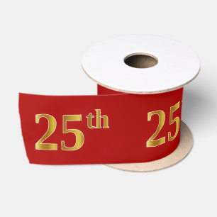 Imitat/nachgemachte Goldblick-"25." Ereignis-Zahl Satinband