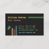 Imitat-Neonlichter DJ-Turntable Visitenkarte (Rückseite)