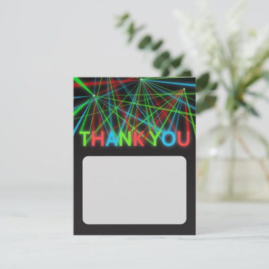 Imitat-Neonwörter danken Ihnen Anmerkungs-Karte Einladung (Stehend Vorderseite)