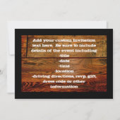 Imitat Ölholzplanken Personalisiert Einladung (Rückseite)