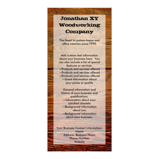 Imitat Ölholzplanken Personalisiert Werbekarte (Vorne)