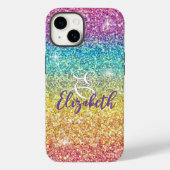 Imitat Ombre Rainbow Glitzer Monogram Case-Mate iPhone Hülle (Rückseite)
