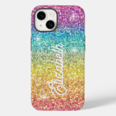 Imitat Ombre Rainbow Glitzer Monogram Case-Mate iPhone Hülle (Rückseite)