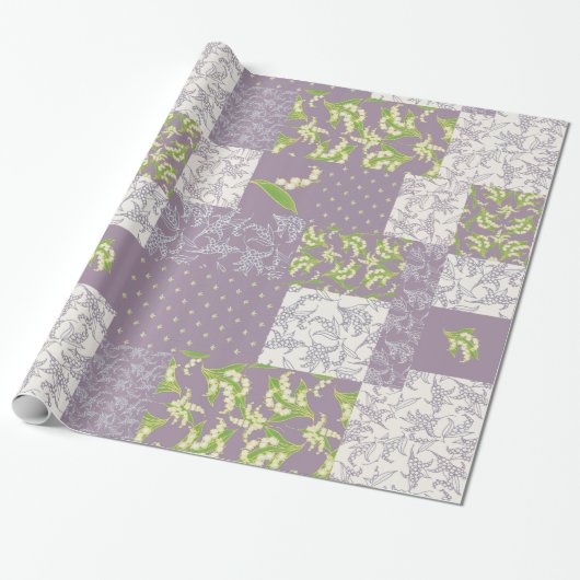 Imitat-Patchwork Giftwrap: Maiglöckchen, Geschenkpapier (Ungerollt)