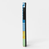 Imitat-Patchwork und blauer, weißer Karo-Gingham Case-Mate iPhone Hülle (Hinten/Links)