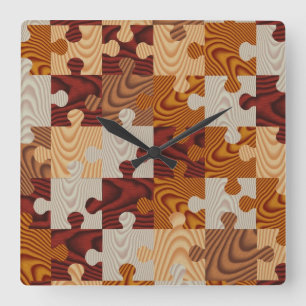 Imitat-Puzzle Quadratische Wanduhr