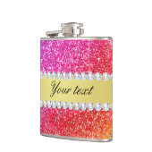 Imitat-Regenbogen-Glitzer-Diamanten personalisiert Flachmann (Links)